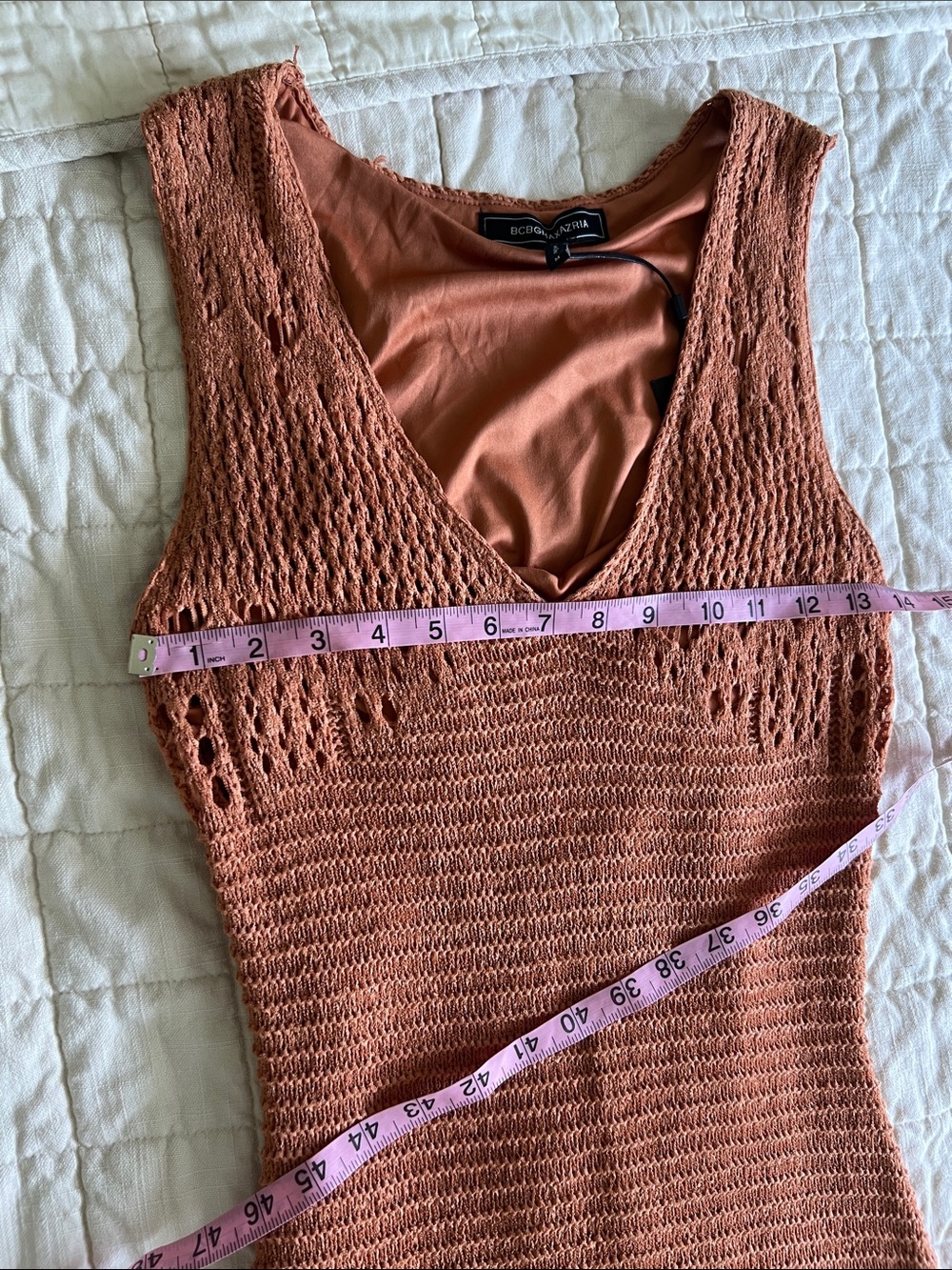 BCBG Maxazria Sleeveless Crochet Knit Maxi Dress - Picture 2 of 9